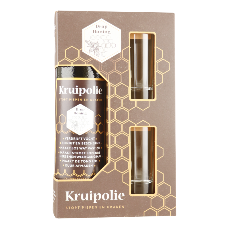 KRUIPOLIE GESCHENKVERPAKKING INCL 2 GLAASJES 0,50 LITER
