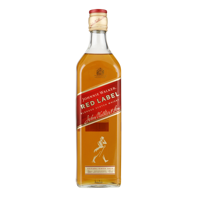 JOHNNIE WALKER WHISKY EN COLA IN HOUTEN KIST